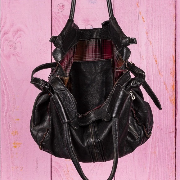 Black Leather Handbag Purse Shoulder Bag made in Italy by Ben Heart - Picture 4 of 7